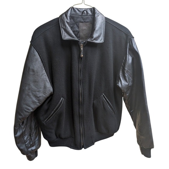 Golden Bear Lingenfelter 600+ BHP ZR-1 Corvette Wool Leather Jacket Mens M Black - Picture 2 of 9